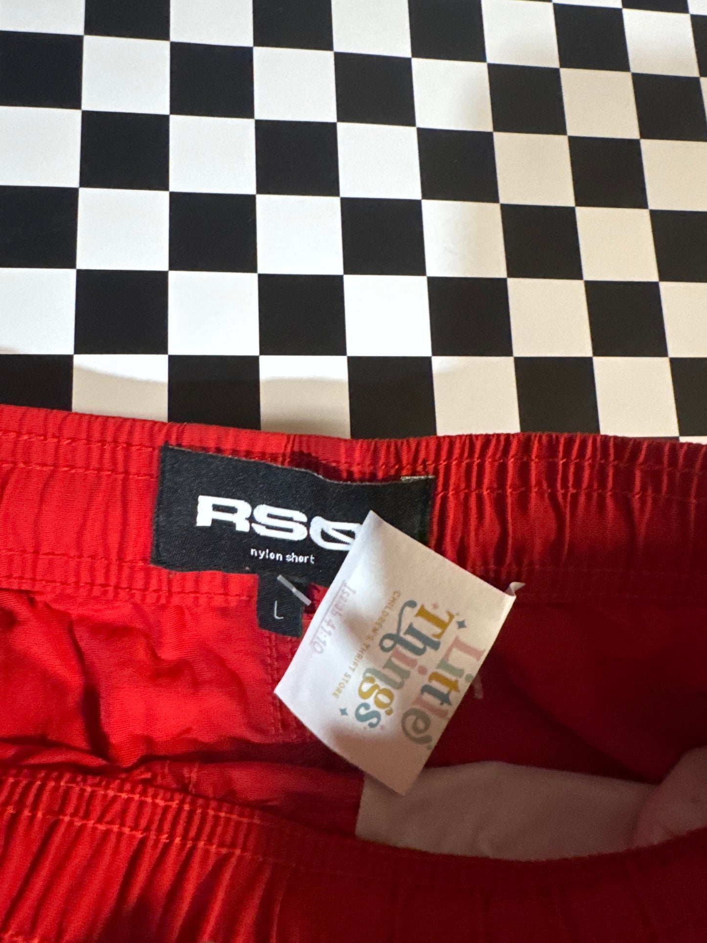 RSQ nylon red shorts L