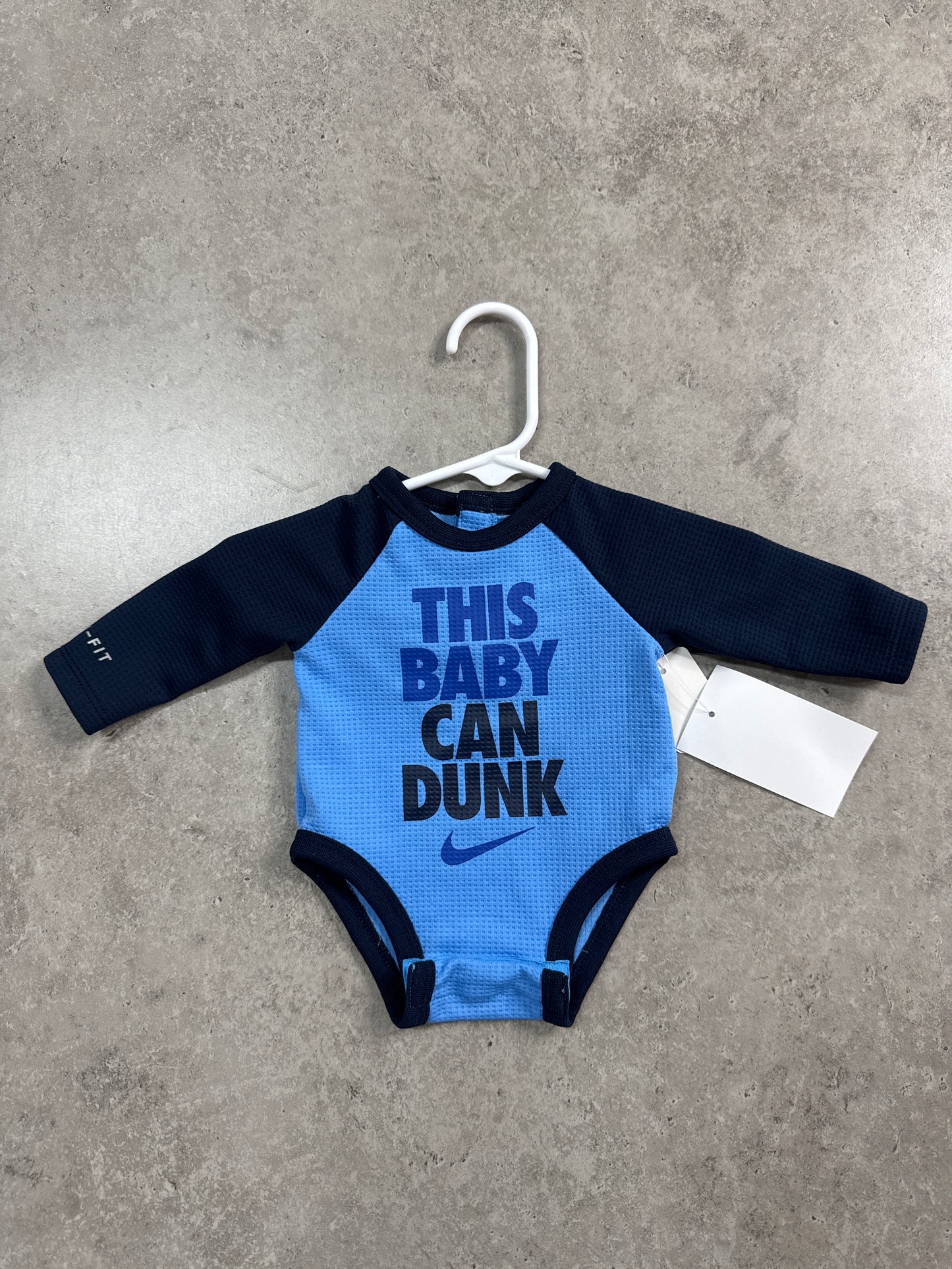 Nike long-sleeve "This Baby Can Dunk" bodysuit