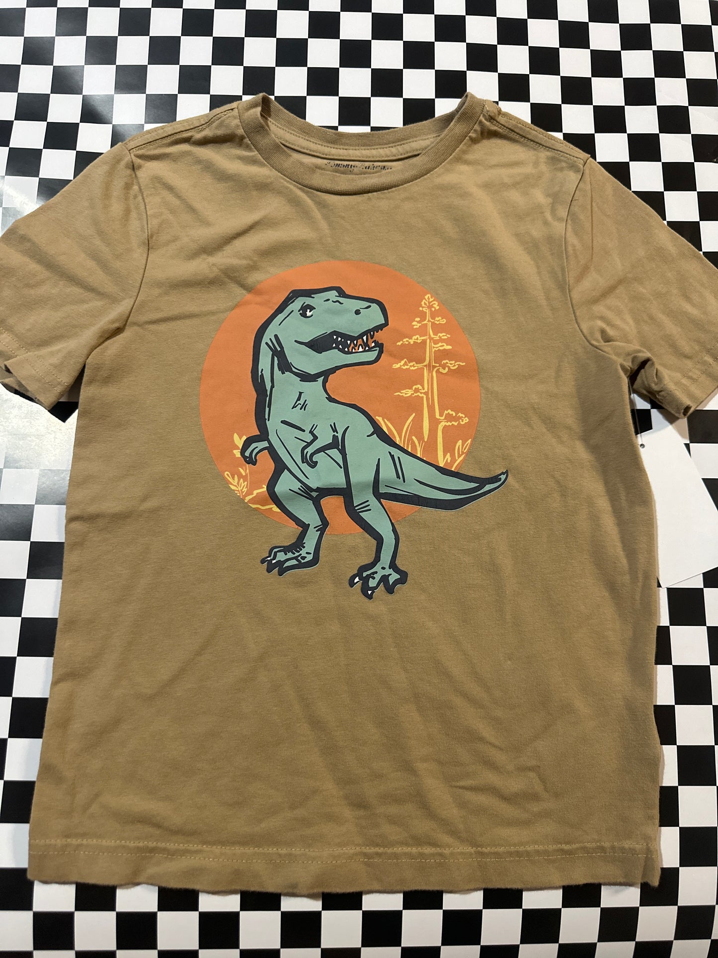 Tommy Bahama Boys Dino shirt size 5/6 brown