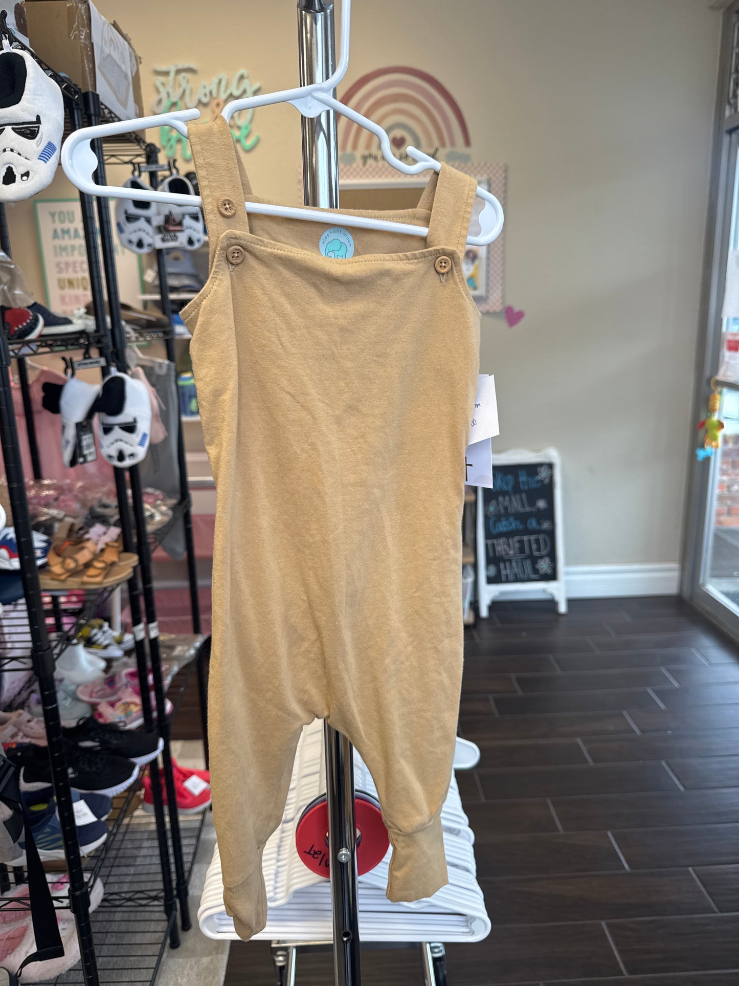 Elephant Moon organic overalls (6-12)