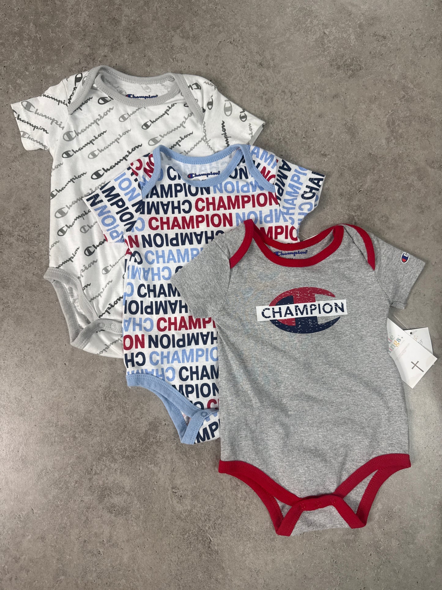 3 pc champion 9 month bodysuits