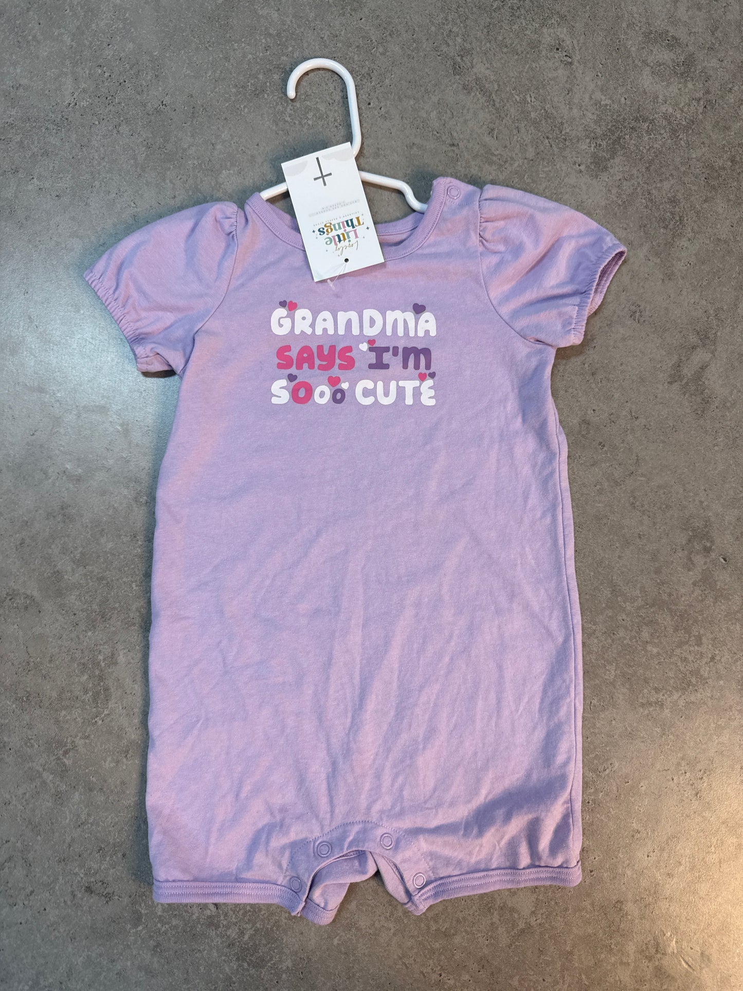 Grandma says I’m so cute okie dokie 24m romper