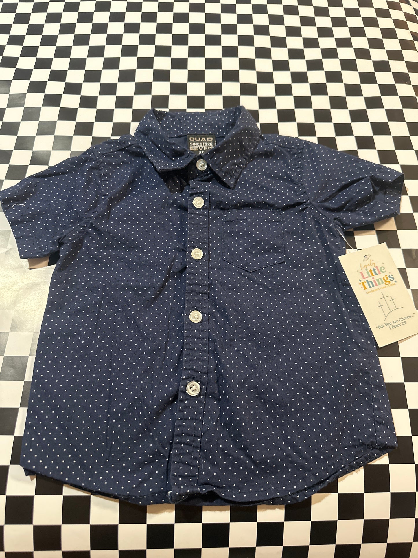 Boys Blue collard shirt size 3T