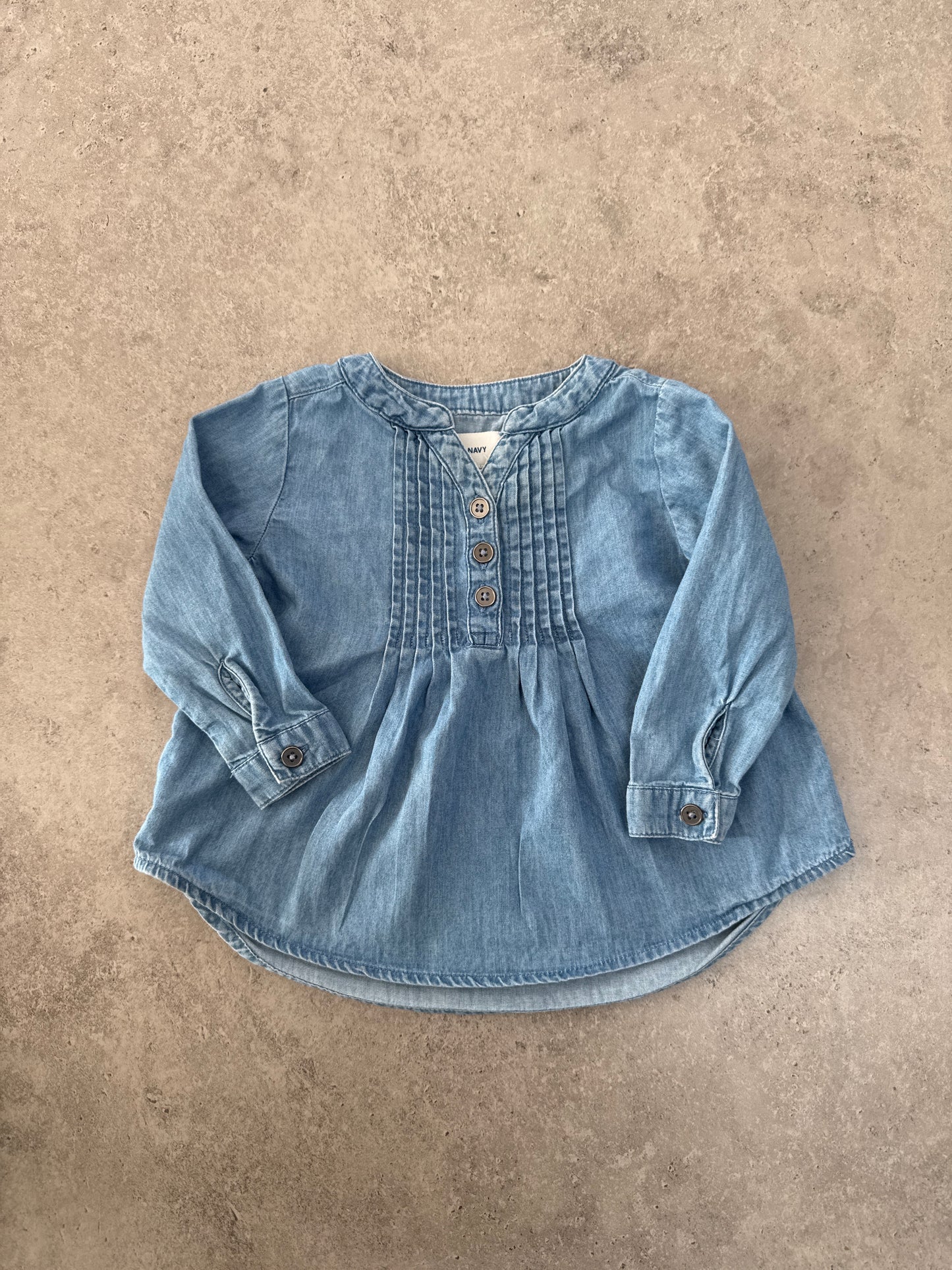 Old Navy blue chambray denim tunic-style shirt