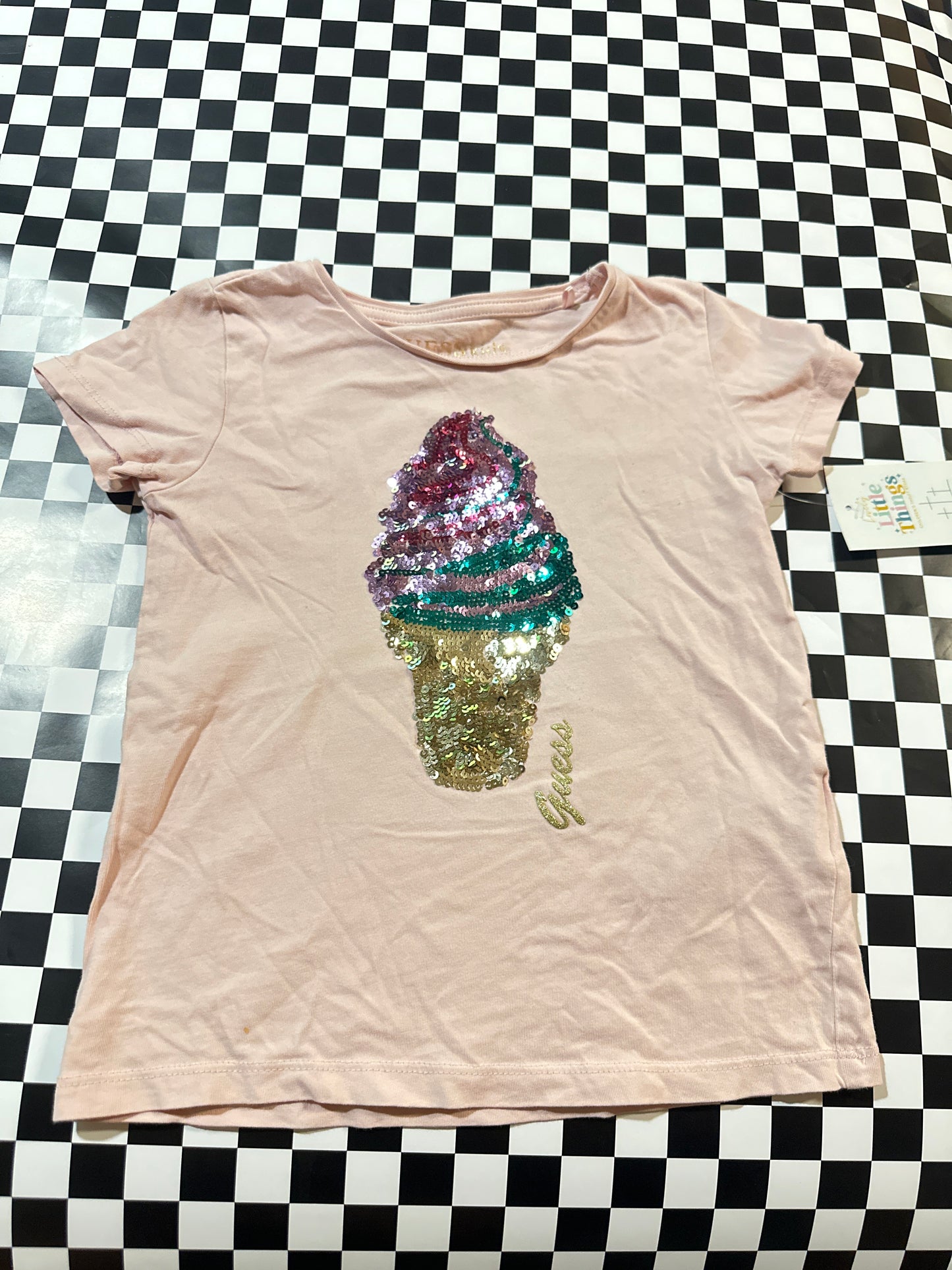 Guess Kids girls shirt size 7 pink ice cream