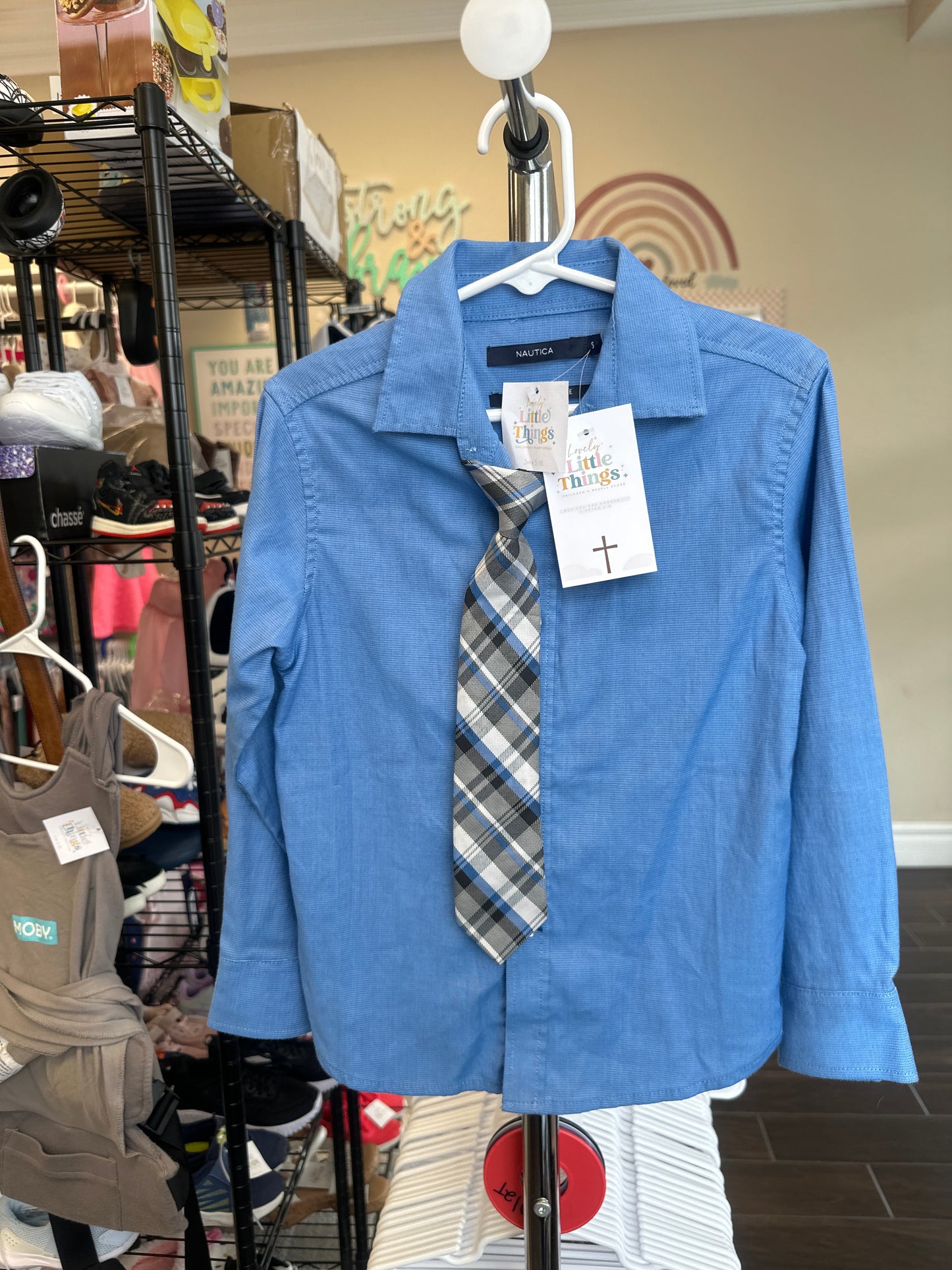 Nautica long-sleeve dress shirt with a matching necktie 5T