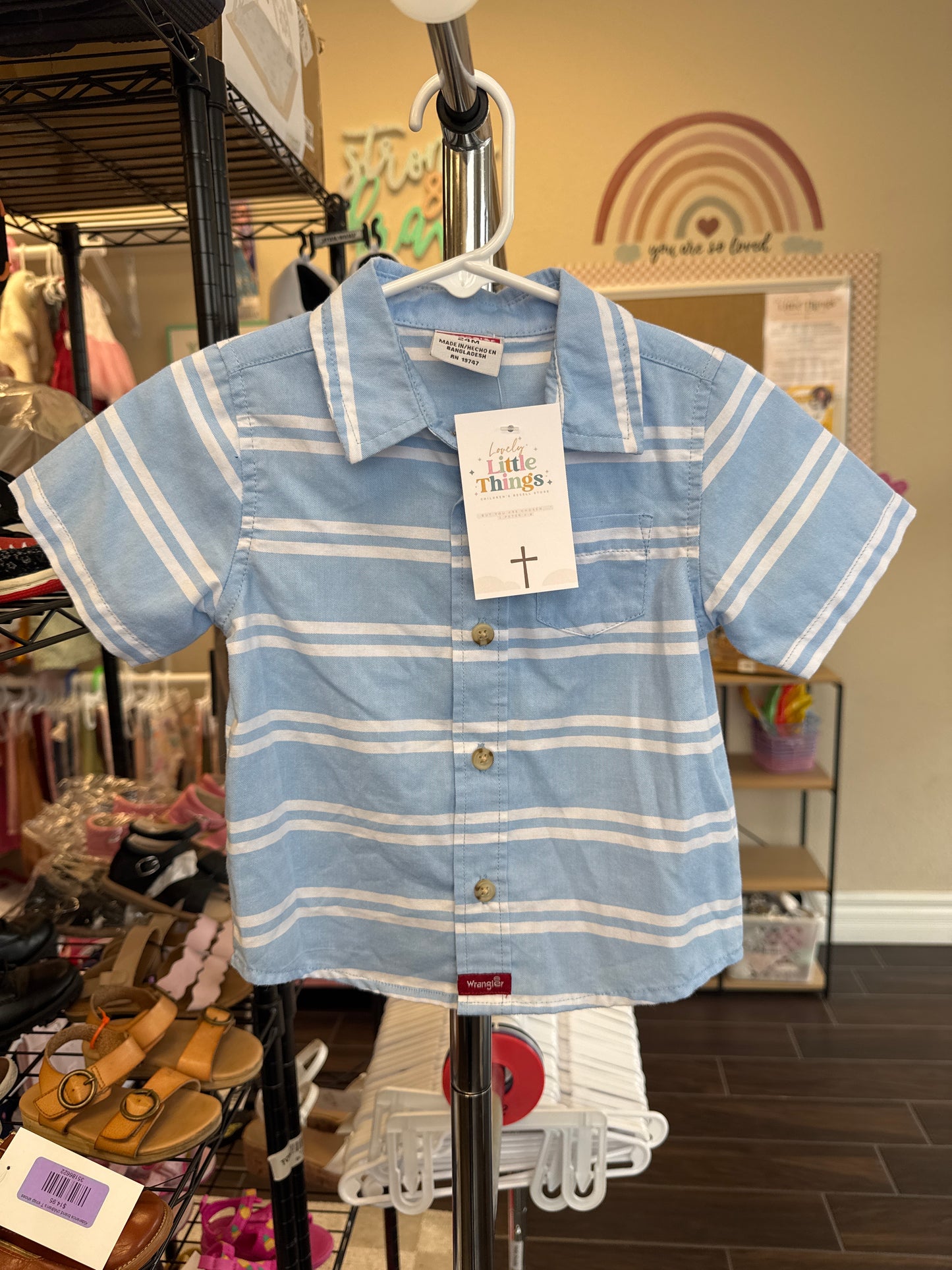 Wrangler button up shirt 24m