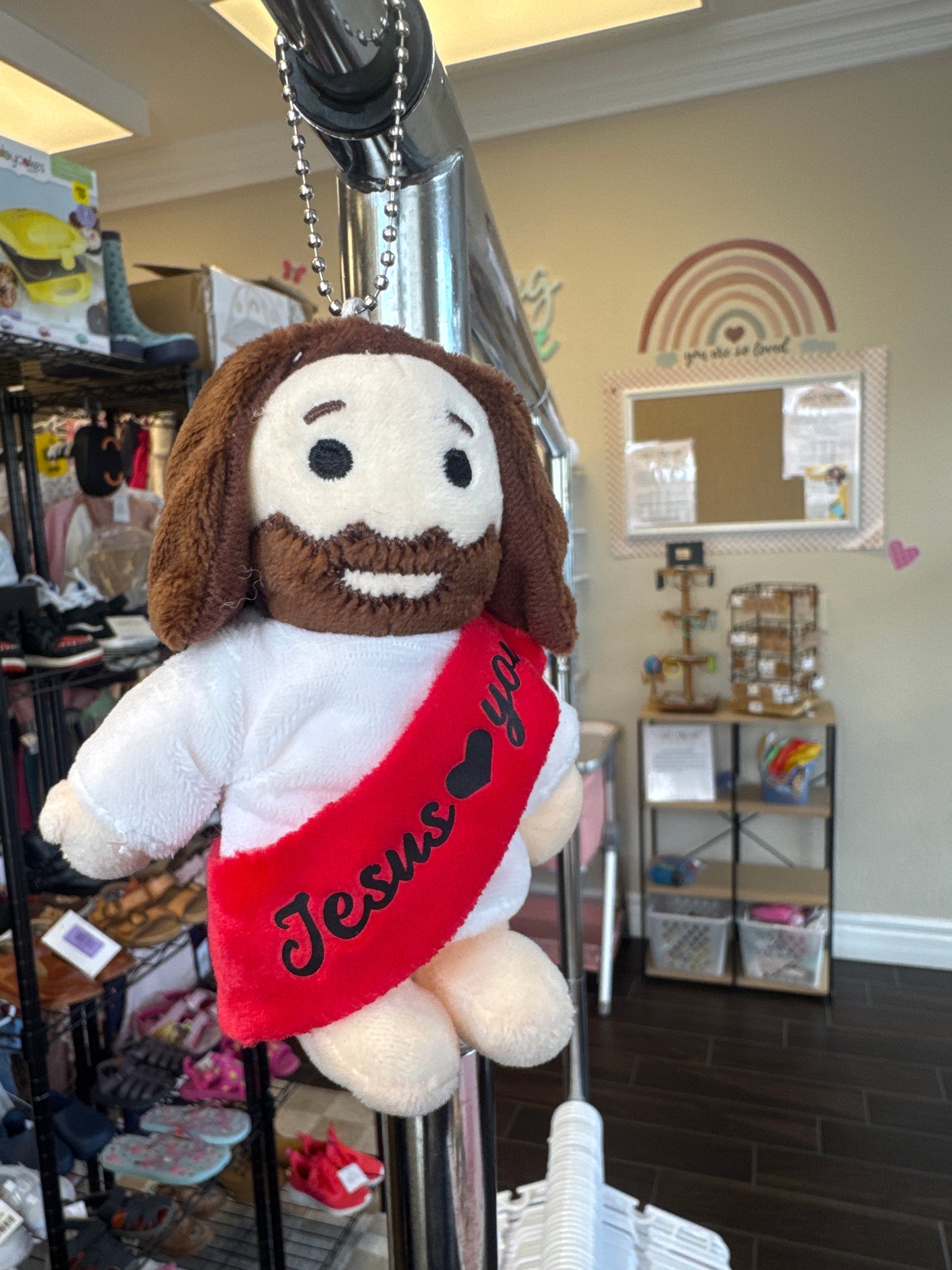 Jesus plush keychain