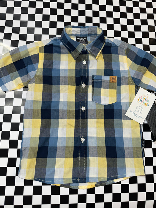 American Hawk Boys button up size 24 months yellow NWT