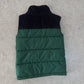 Carter's green puffer vest with a black corduroy yoke and sherpa collar