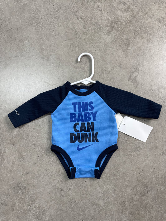 Nike long-sleeve "This Baby Can Dunk" bodysuit