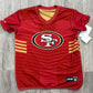 49ers youth flag football jersey set size Medium