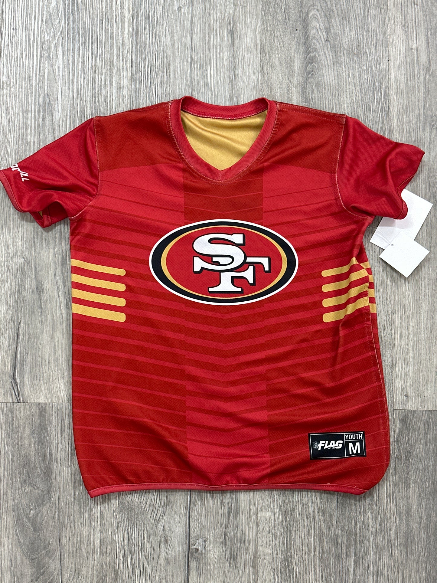 49ers youth flag football jersey set size Medium