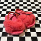 Pink girls fuzzy slide size 2