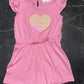 Btween pink children's romper with a sequined heart