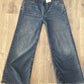 Old Navy Extra High-Waisted Medium-Wash Cut-Off Wide-Leg Jeans