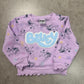 NWT purple Bluey character fleece sweatshirt with a puffy graphic logo