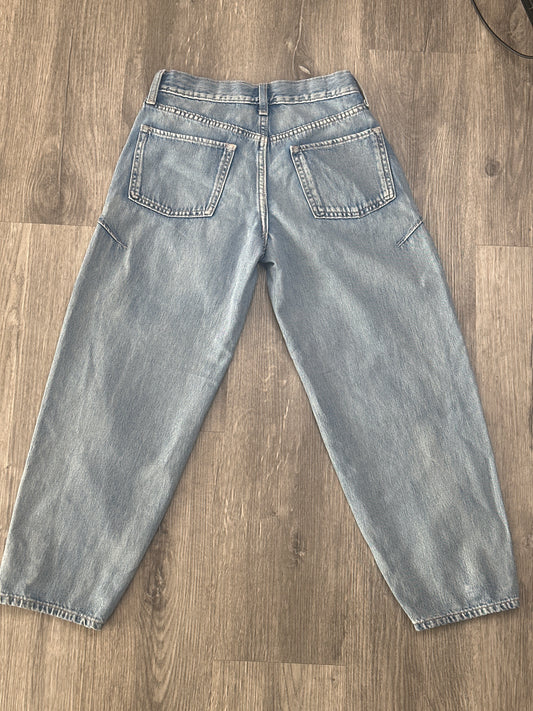 Old Navy brand, high waisted barrel leg fit