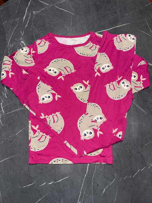 New Carter's Girls Sloth Pajama Set Snug fit Pink