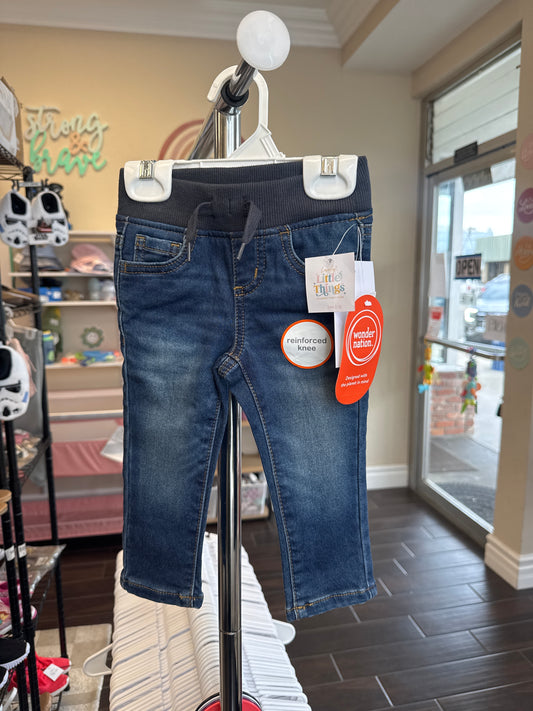 NWT Wonder nation jeans reinforced knees 12m
