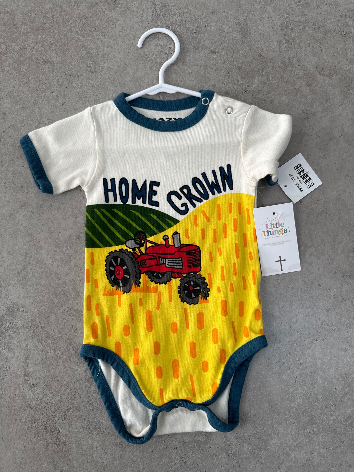 Lazy One Baby Creeper Home Grown 6 Months Tractor Farm Body Suit