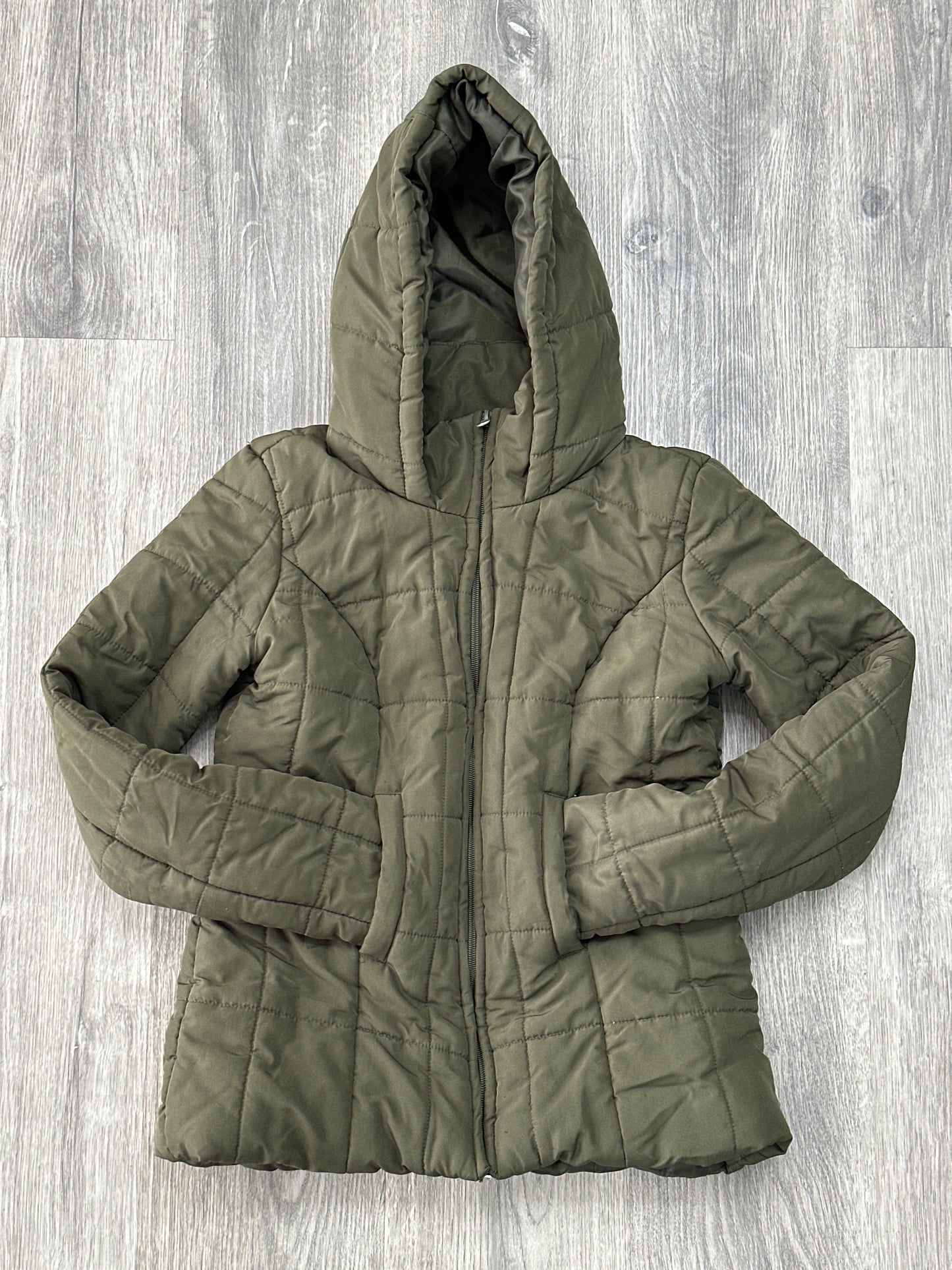 New York & Company green hooded puffer jacket