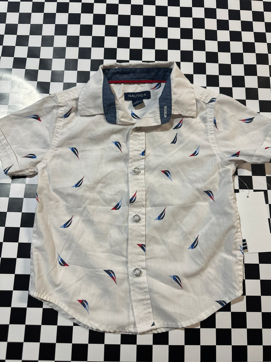 Nautica boys collared shirt size 2T white