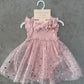 NWT Madison Layne pink 2-piece fashion set featuring a ribbed top and a gold-dotted tulle skirt.