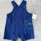 Little Me Baby Boy Striped Green and Blue Shortall