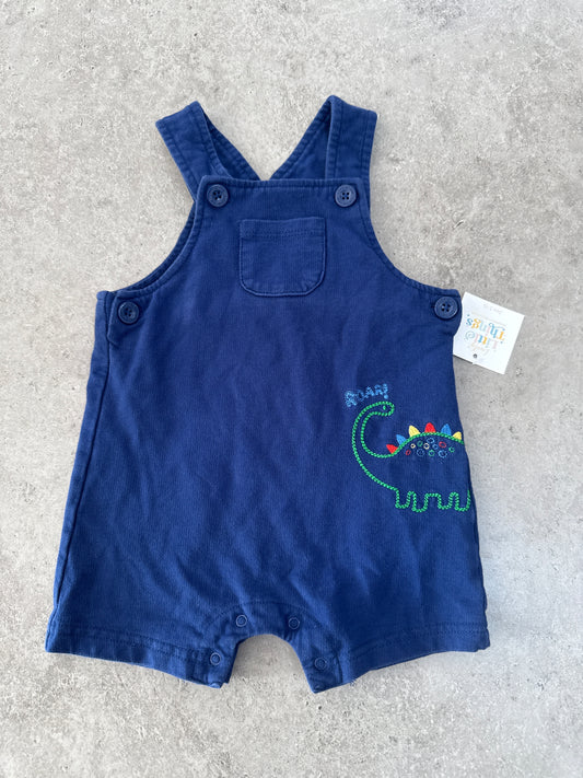 Little Me Baby Boy Striped Green and Blue Shortall