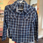 Cody James blue plaid long-sleeve western shirt 3T