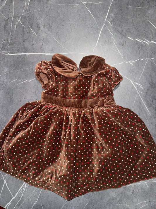 Gymboree Sweet Treats brown velvet dress