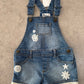 NWT Epic Threads girls' denim overall shorts with lace trim