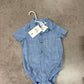 Cat & Jack baby boys' light blue chambray short sleeve bodysuit