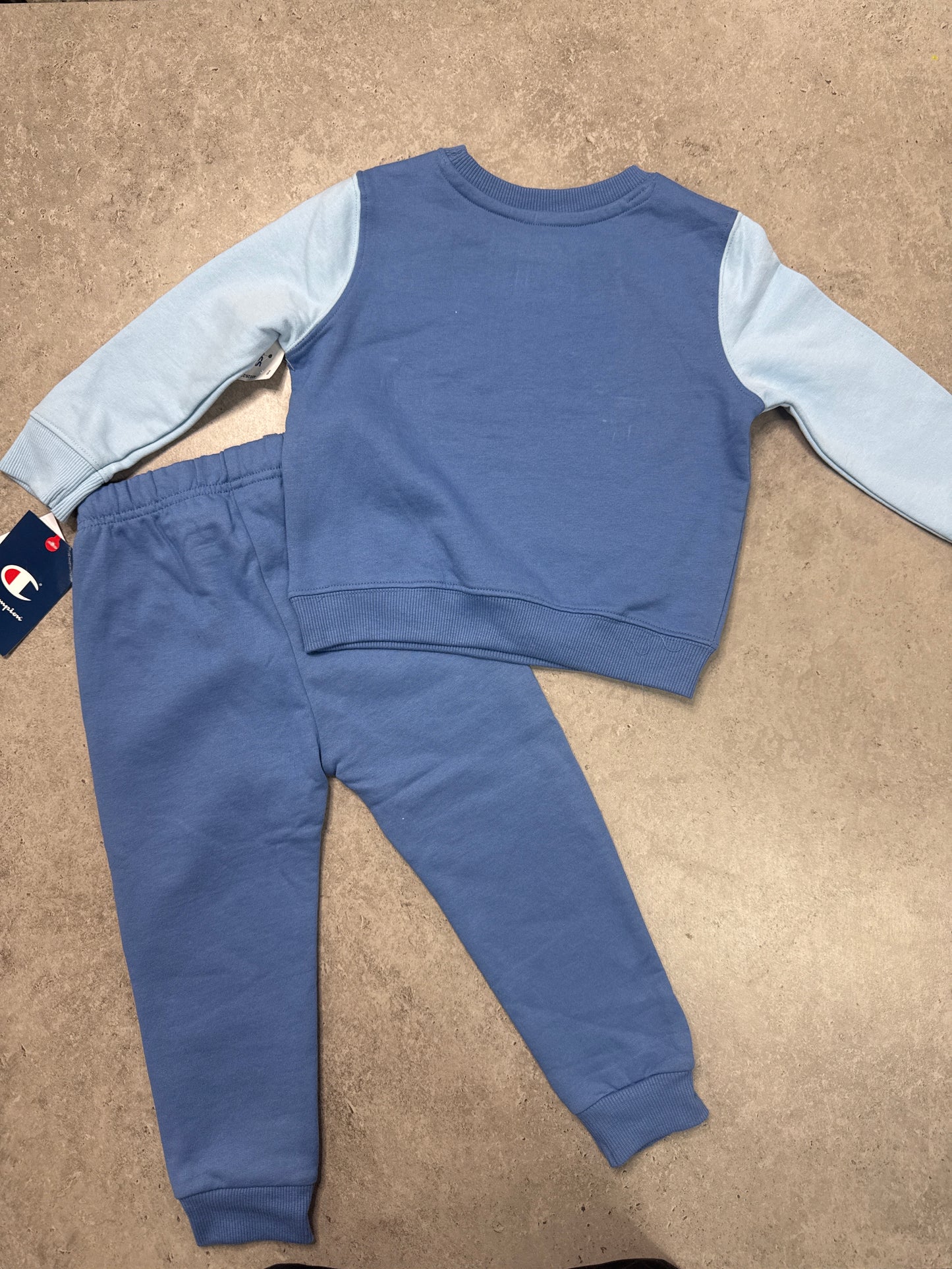NWT

Champion infant blue color block sweatshirt and jogger set