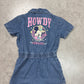 Disney Toddler Girl Western Minnie Mouse Cotton Graphic Print Denim Romper