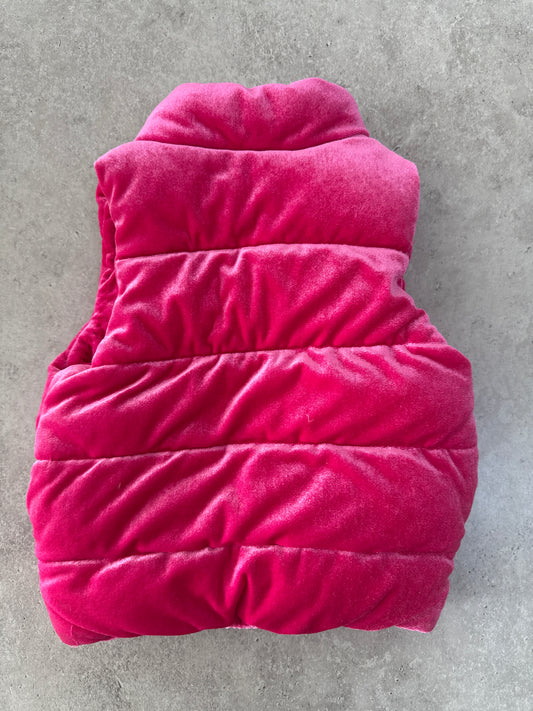 Gymboree fuchsia velvet puffer ves