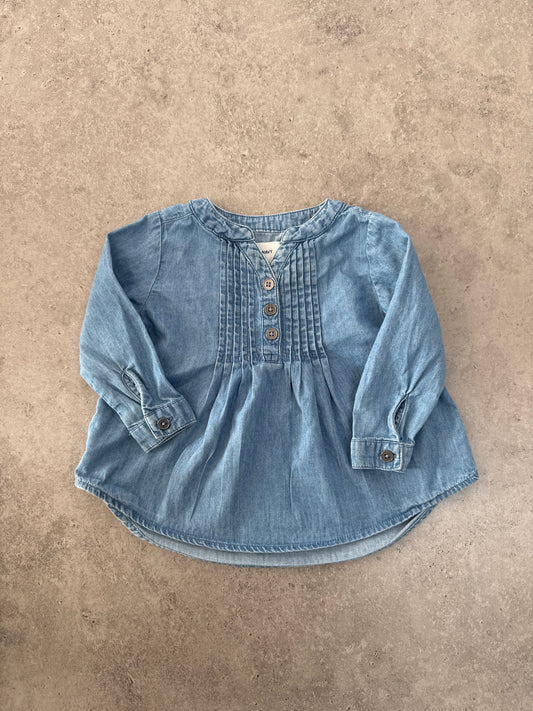 Old Navy blue chambray denim tunic-style shirt