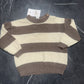 H&M striped knit sweater in brown and white.