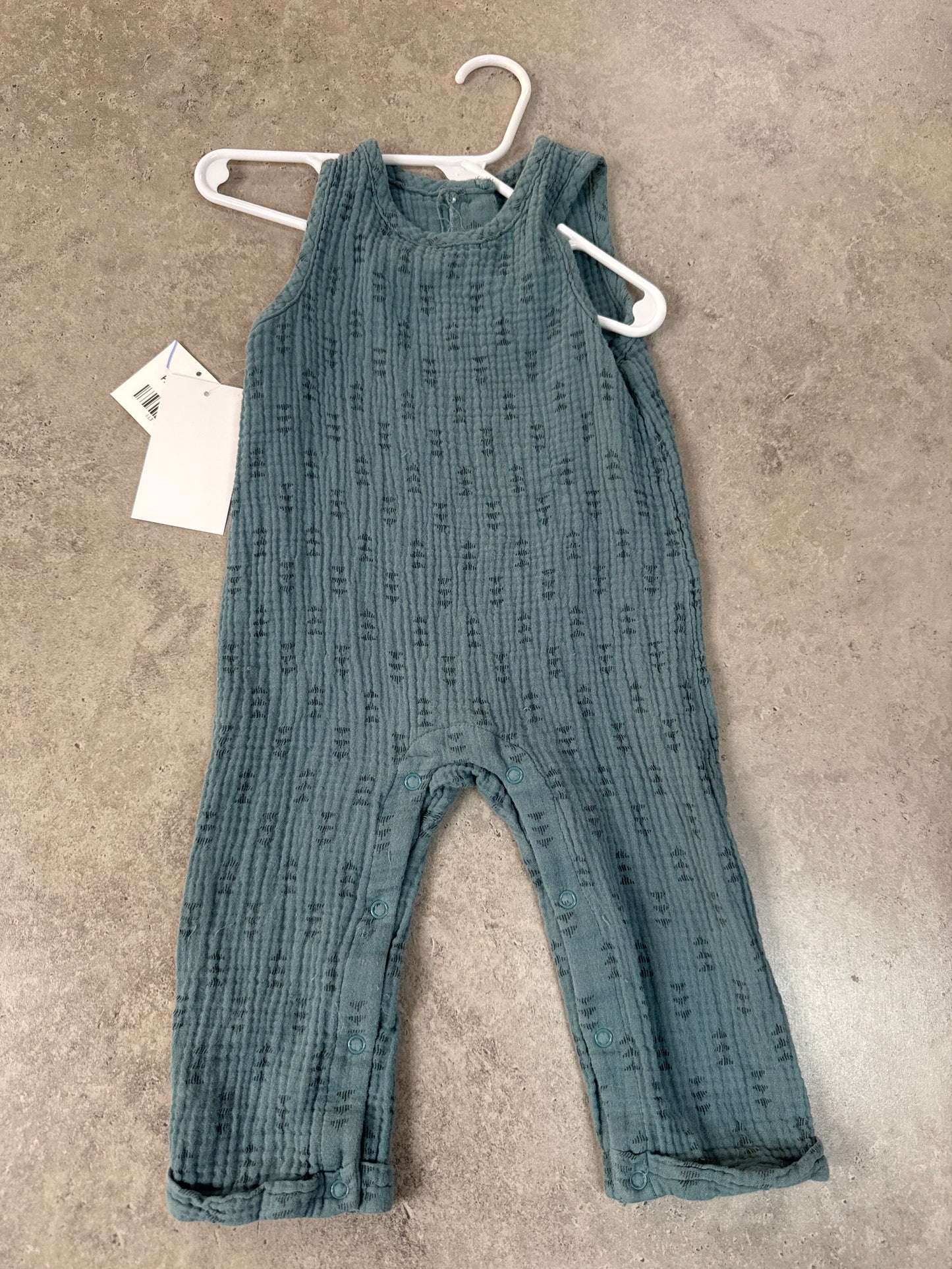 Kyle & Deena blue ribbed baby romper