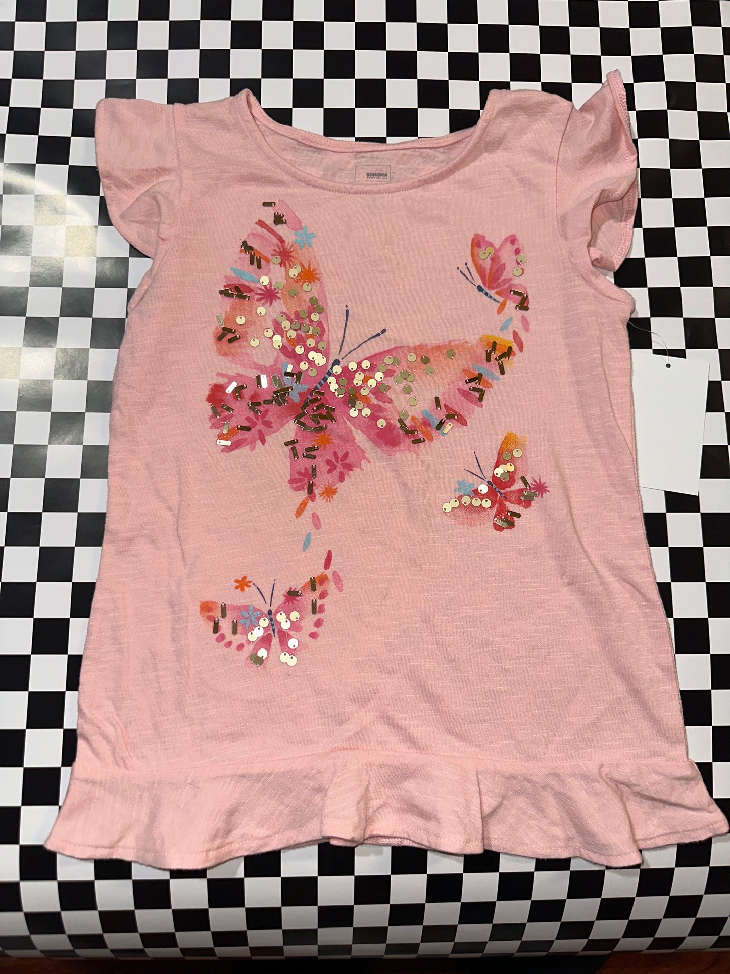 Sonoma Girls Pink Butterfly Shirt size 7