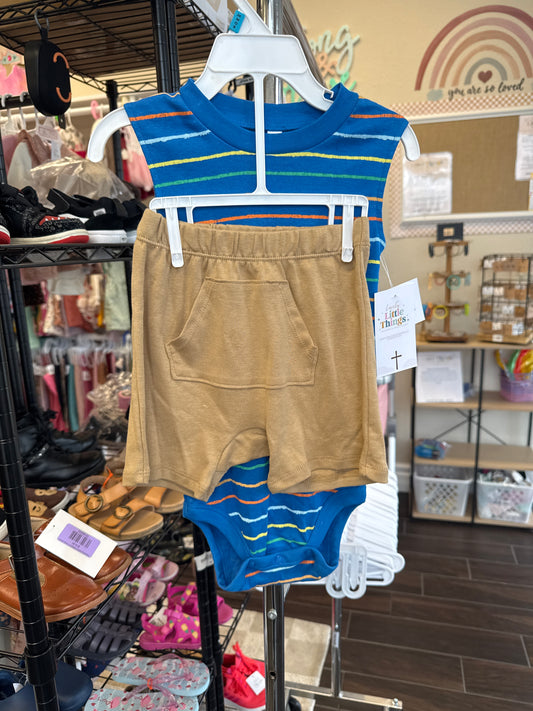 NWT Okie dokie 2 set onesie/shorts 24m