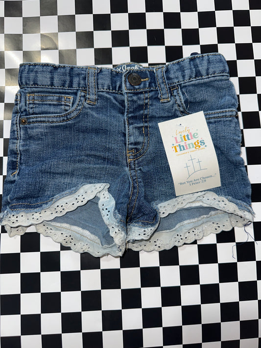 Cat&Jack girls white lace jean shorts size 5T
