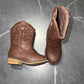 Cat & Jack kids' brown faux leather western boots
