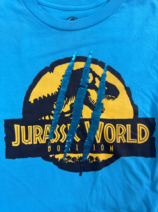 turquoise Jurassic World logo short-sleeve shirt