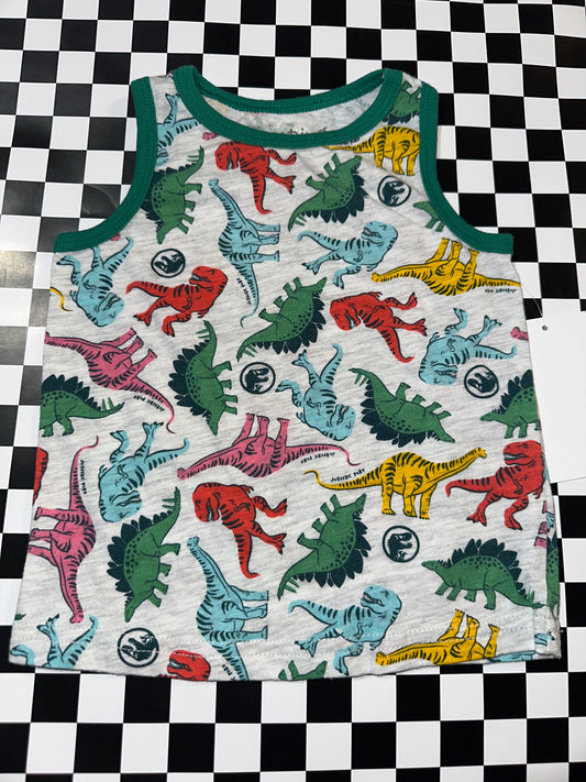 Jumping Beans white Dino Tank size 12 months