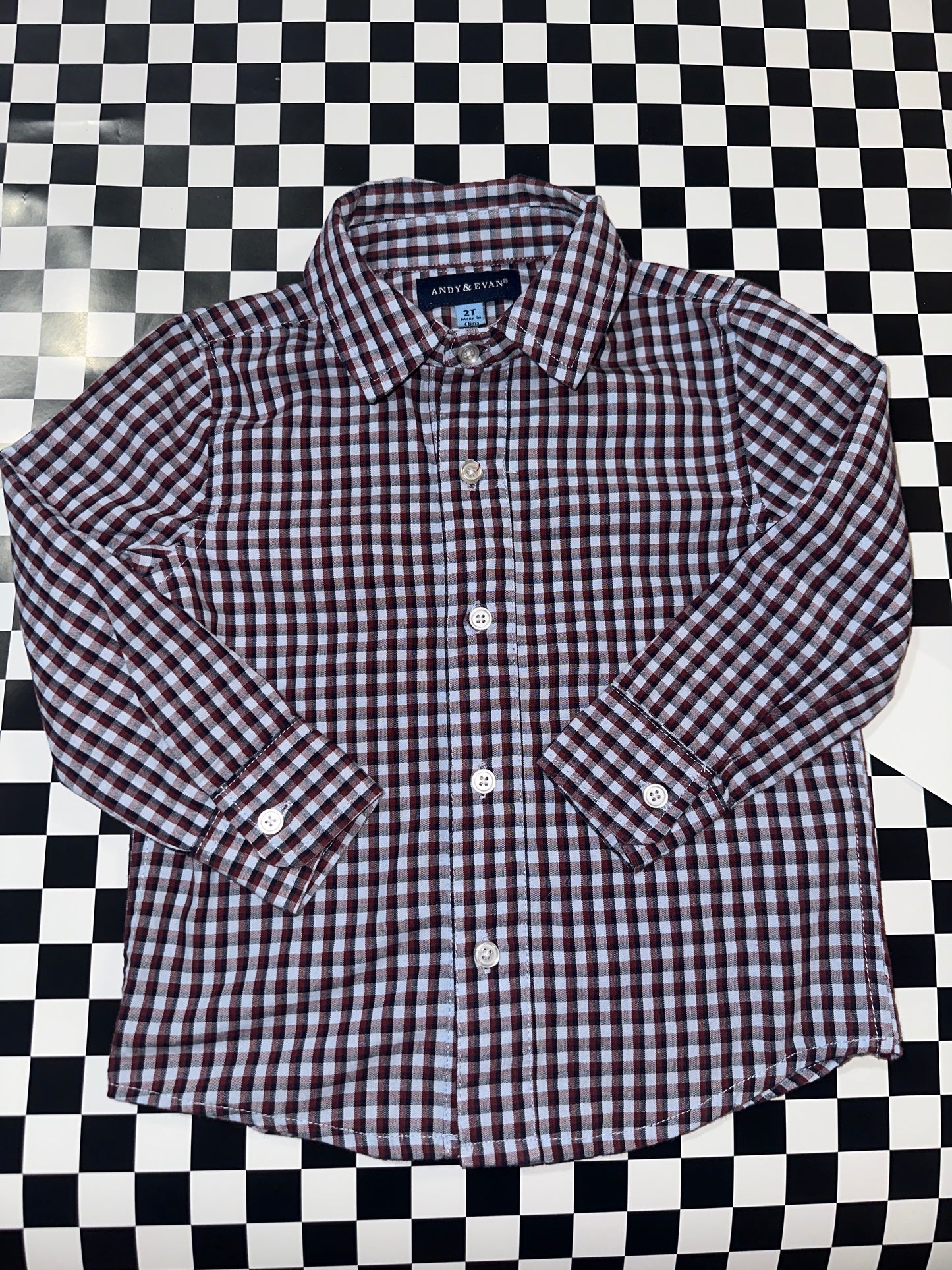 Andy&Evan boys plaid long sleeve shirt size 2T