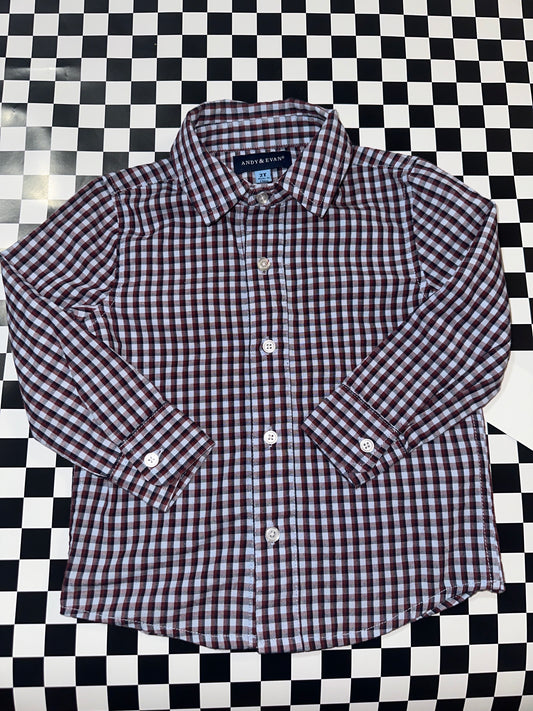 Andy&Evan boys plaid long sleeve shirt size 2T