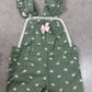 Little Lass baby girl's green denim overall