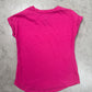 hot pink Disneyland Spirit shirt with silver sequined lettering